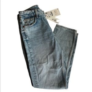 Zara Slim Straight Denim Mom Jeans